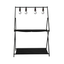 Foldable Camping Storage Shelves With Hooks