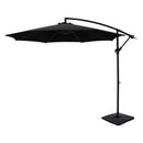 3m Umbrella with Base Outdoor Cantilever Beach Garden Patio Parasol Black