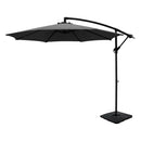 3m Umbrella with Base Outdoor Cantilever Beach Garden Patio Parasol Charcoal