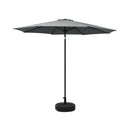 2.7m Outdoor Umbrella with Base Pole Stand Garden Sun Charcoal