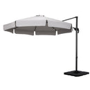 3m Outdoor Umbrella with Base Cantilever Beach Roma 360 Degree Tilt Grey