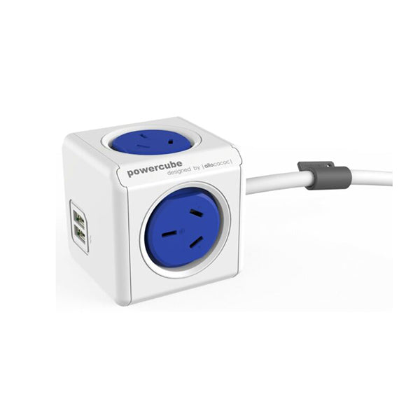Allocacoc Powercube Extended 4 Outlets Power Board With 2 Usb