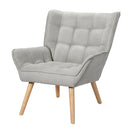 Armchair Lounge Chair Accent Chairs Sofa Linen Fabric Cushion Seat Grey