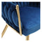 Dining Chair Cafe Chair Velvet Upholstered Woven Back Armrest Blue