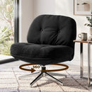 Swivel Chair Nursing Armchair Lounge Corduroy Steel Star Base Black