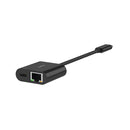 Belkin Connect Usb C To Ethernet Plus Charge Adapter Black Inc019Btbk