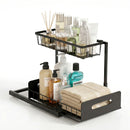 Under Sink Organizer Storage L Shape 1 Pull Out Drawers Kitchen Cabinet Shelf