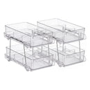 2 Pack Clear Pull Out Cabinet Organiser 2 Tier Storage Drawers