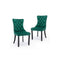 2X Velvet Dining Chairs Green