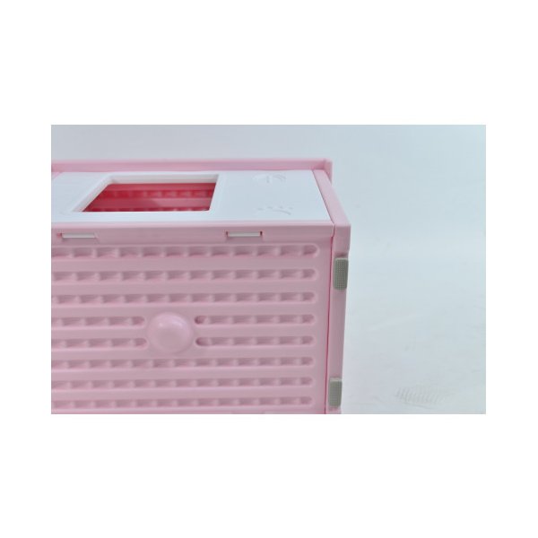 Small Plastic Pet Dog Puppy Cat House Kennel Pink