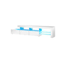 Tv Cabinet Rgb Led Gloss White 220Cm