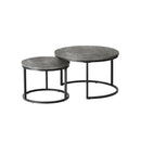 Nesting Coffee Table Round Marble Grey And Black