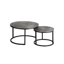 Nesting Coffee Table Round Marble Grey And Black