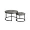 Nesting Coffee Table Round Marble Grey And Black