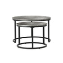 Nesting Coffee Table Round Marble Grey And Black