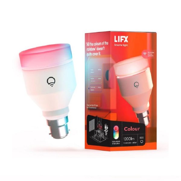 Lifx Colour 1200 Lumens A60 B22 Wi Fi Controlled Led Bulb