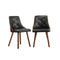 Wooden Dining Chairs Padded Seat X2 Black