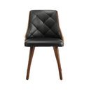 Wooden Dining Chairs Padded Seat X2 Black