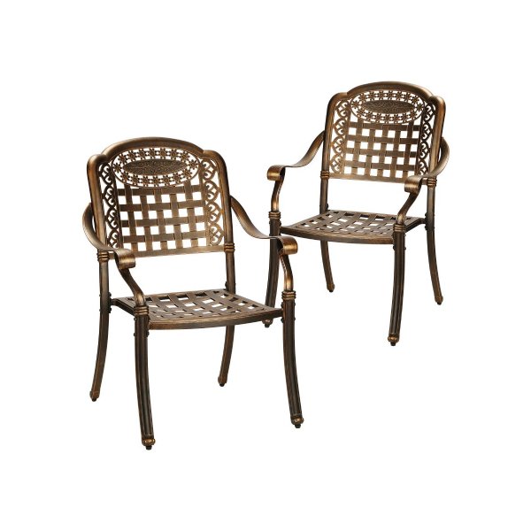 Outdoor Furniture Dining Chairs Cast Aluminium x2