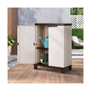 Outdoor Storage Cabinet Adjustable Lockable Beige
