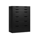 6 Chest of Drawers Air Gap Handles Black