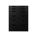 6 Chest of Drawers Air Gap Handles Black