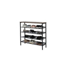 5 Tier Medium Shoe Rack Shelf Stand Flat And Slant Adjustable Storage