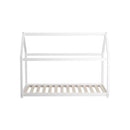 Wooden Bed Frame Single House Style White