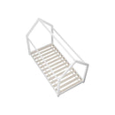 Wooden Bed Frame Single House Style White