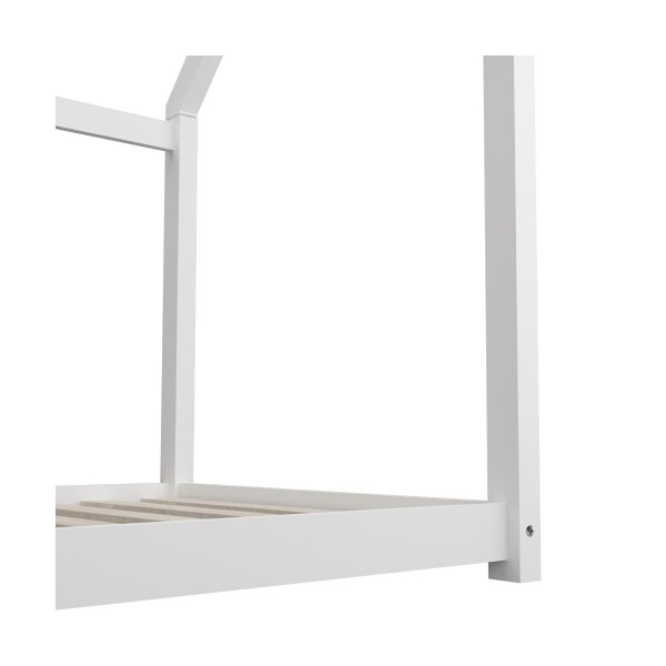 Wooden Bed Frame Single House Style White