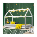 Wooden Bed Frame Single House Style White