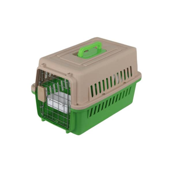 New Medium Pet Crate Airline Carrier Cage With Bowl And Tray Green