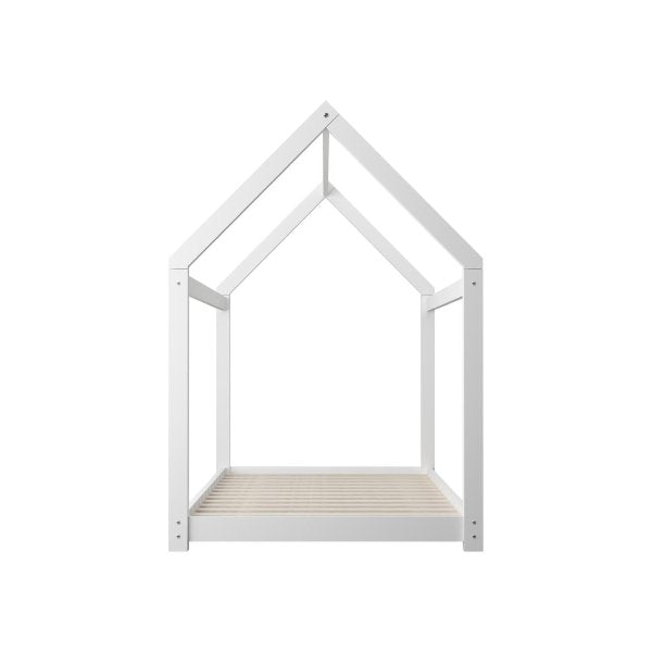 Wooden Bed Frame Single House Style White