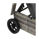 2x Wheeled Sun Lounger & Table Outdoor Set Grey