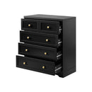 Chest of Drawers with 5 Drawers Black