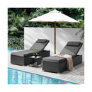 2X Sun Lounge with Table Outdoor Set