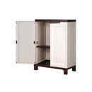 Outdoor Storage Cabinet Removable Shelf Lockable Beige