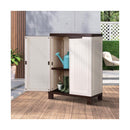 Outdoor Storage Cabinet Removable Shelf Lockable Beige