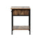 Bedside Table with Drawer & Open Shelf Wooden Brown