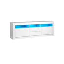 Tv Cabinet Rgb Led Gloss White 180Cm