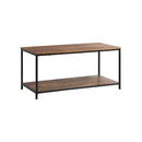 Coffee Table Storage Rack 2-Tier Black&Walnut