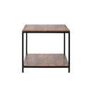 Coffee Table Storage Rack 2-Tier Black&Walnut