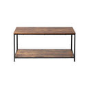 Coffee Table Storage Rack 2-Tier Black&Walnut