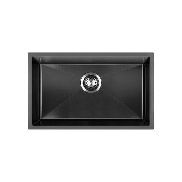 Kitchen Stainless Steel Sink Single Black 70X45CM