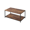 Coffee Table Storage Rack 2-Tier Black&Walnut