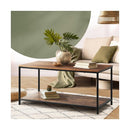 Coffee Table Storage Rack 2-Tier Black&Walnut