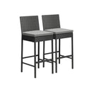 Garden Bar Stools Rattan Dinning Chairs 2X