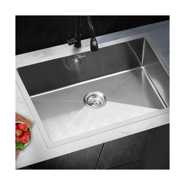 Kitchen Stainless Steel Sink Single Black 70X45CM