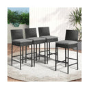 Garden Bar Stools Rattan Dinning Chairs 4X