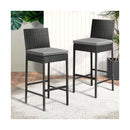Garden Bar Stools Rattan Dinning Chairs 2X